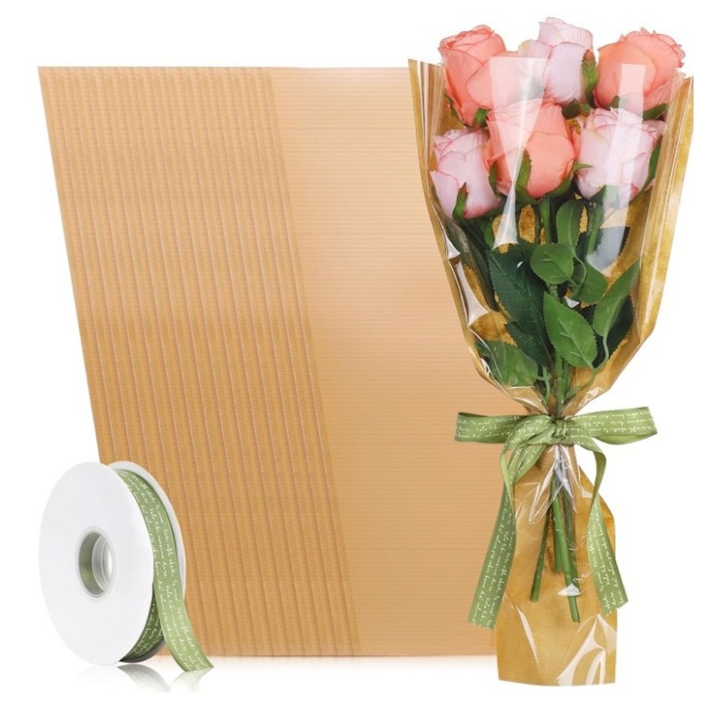 Flower Wrap Kraft - 50 Buah Tas Pembungkus Bunga Warna
