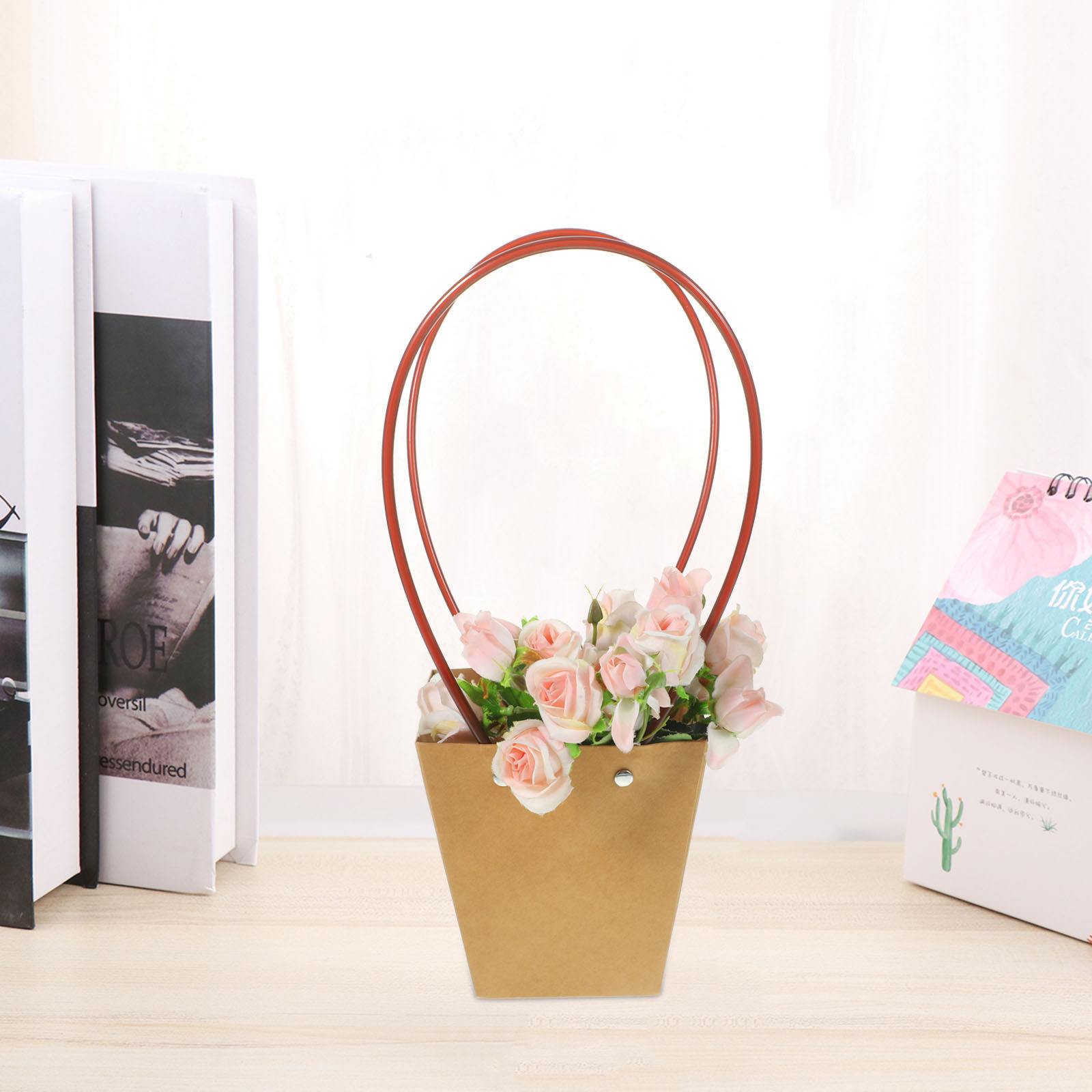 6Pcs Tas Hadiah Bunga Kertas K - Flower Wrap Kraft ulasan dan harga