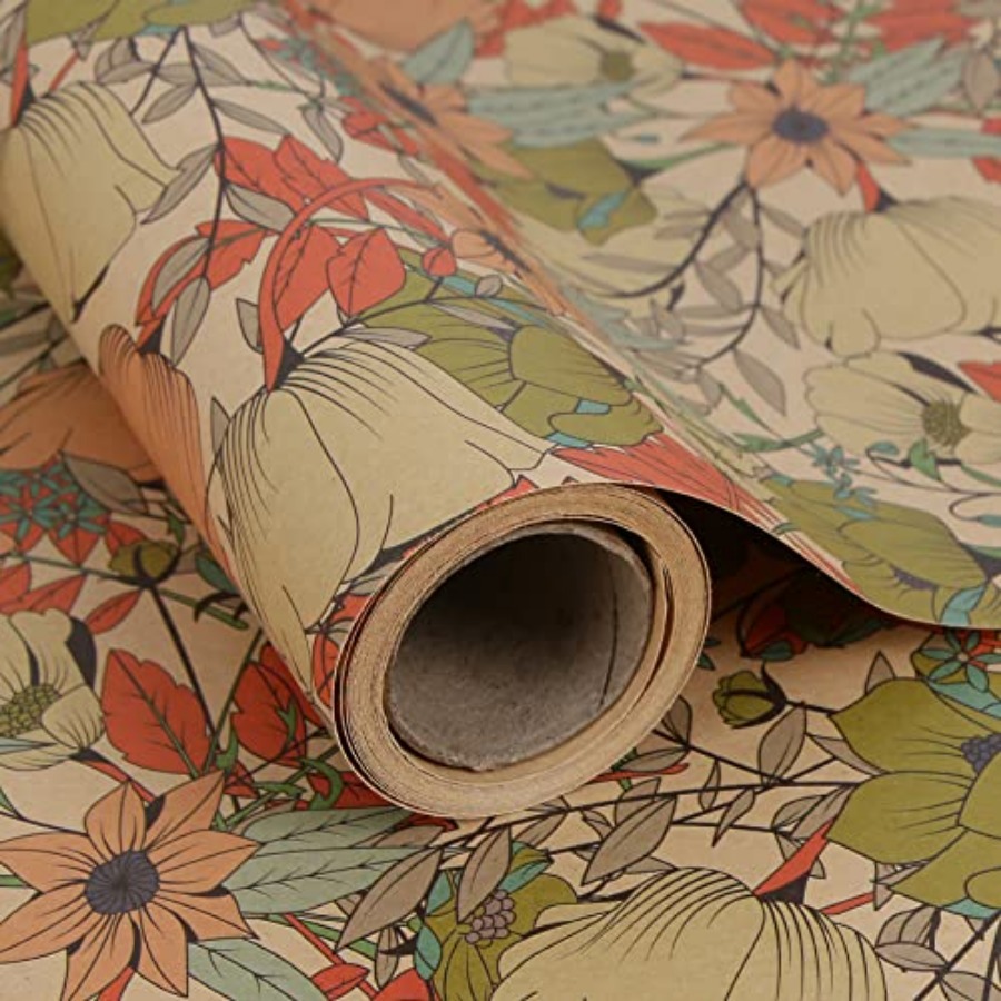 Kertas Kado Bunga Kraft, Kerta - Flower Wrap Kraft ulasan dan harga