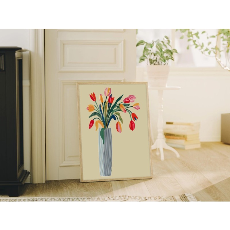 2 Buah Seni Dinding Kanvas Bun - Florist Supply Vases ulasan dan harga